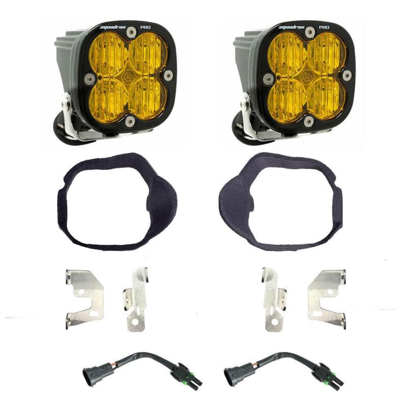 Baja Designs Squadron Pro fog pocket light kit with mounting brackets for 2019-2026 Mercedes-Benz Sprinter.