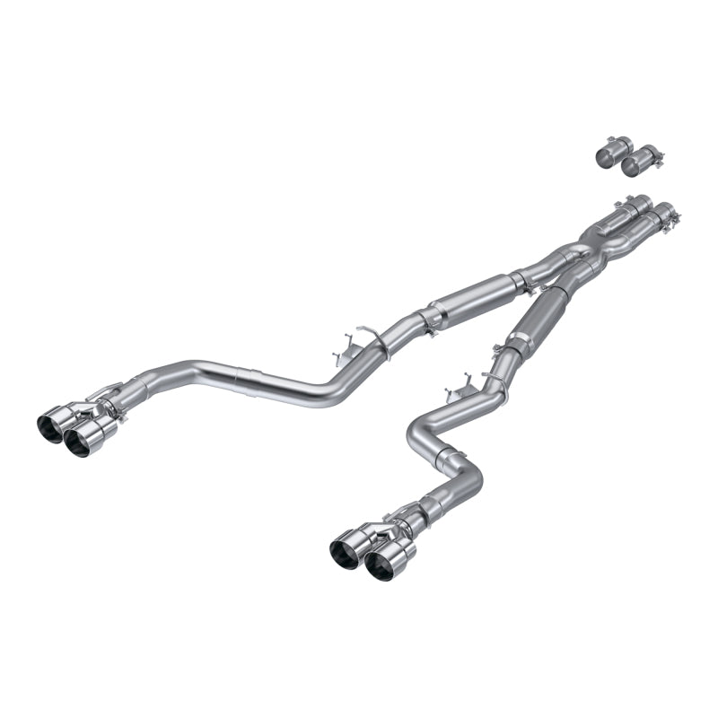 MBRP Armor Lite aluminized steel catback exhaust system with stainless steel tips for Dodge Challenger.