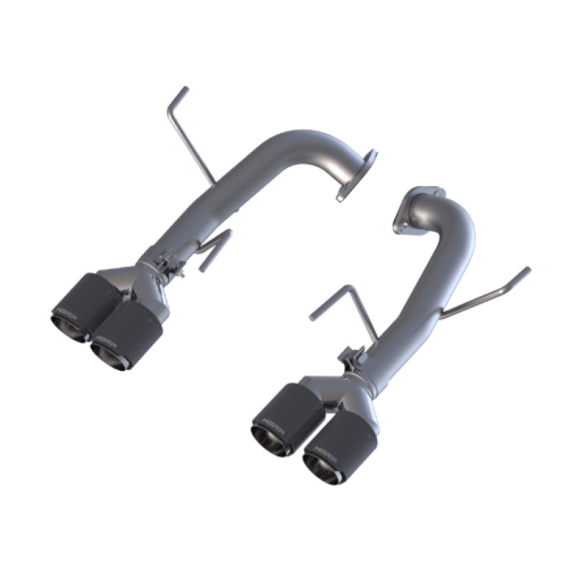 MBRP Armor Pro Series T304 stainless steel 2.5-inch dual exhaust system with 3.5-inch carbon fiber tips.