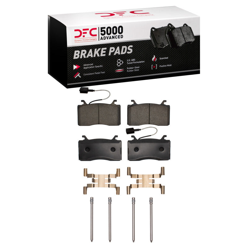 DFC 5000 Advanced Ceramic front brake pads with stainless steel installation hardware kit