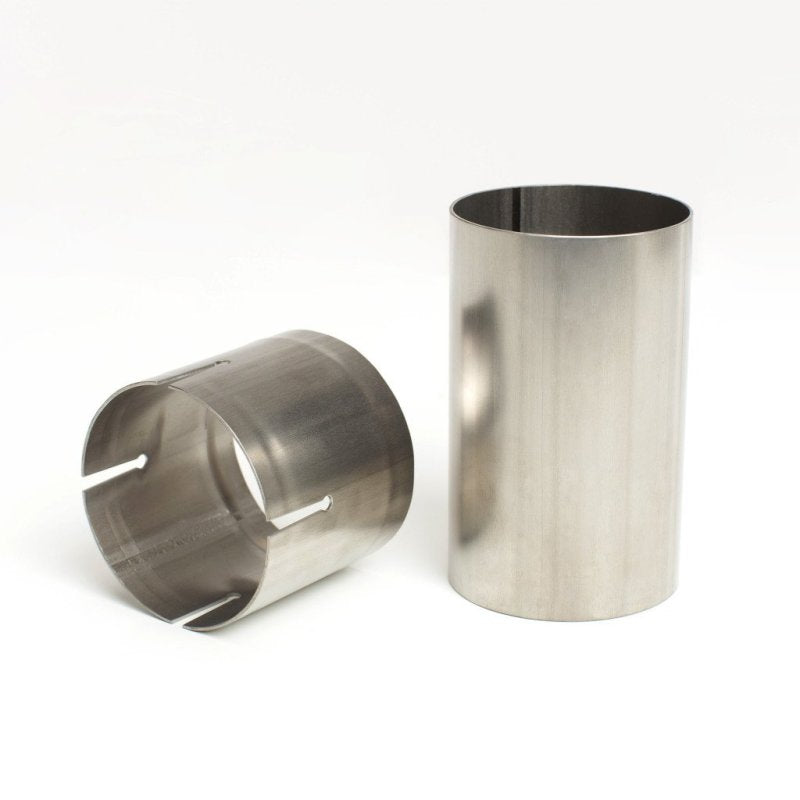 Ticon Industries 3.5-inch titanium male and female slip fit connector set for professional exhaust fabrication.