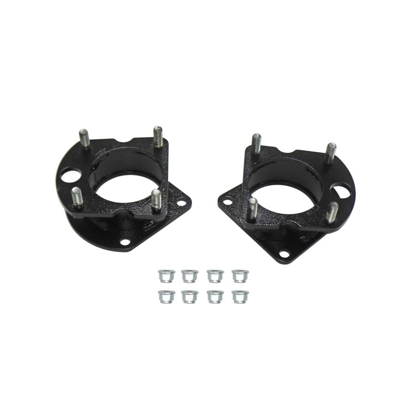 Skyjacker black powder-coated 1.5-inch front metal strut spacers and mounting hardware for 2024-2025 Toyota Tacoma.