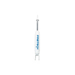 Fabtech Performance Series front twin-tube hydraulic shock absorber with silver finish and black polyurethane bushings.