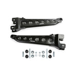 Fabtech tubular radius arms with dimple die side plates, pitman arm, and suspension hardware for Ford Super Duty trucks.