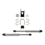 Fabtech dual steering stabilizer kit with Dirt Logic 2.25 shocks and heavy duty brackets for Ford Super Duty