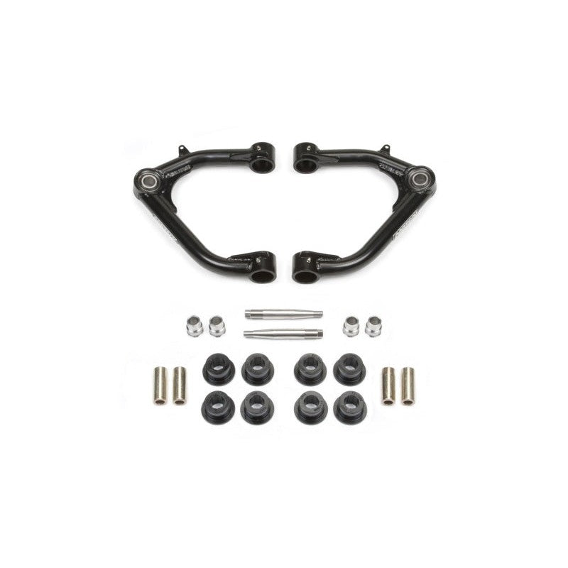 Fabtech chromoly uniball upper control arms for 2007-2018 Silverado and Sierra 1500 featuring stainless steel uniballs.