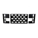 Tactical black steel Fabtech interior cargo rack for 2018-2026 Jeep Wrangler JL showing tie-down slots