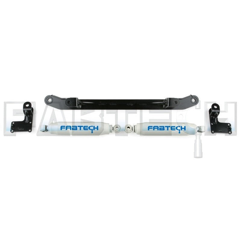 Fabtech FTS8001 Dual Performance Steering Stabilizer Kit with heavy-duty brackets for Ford Super Duty 2WD.