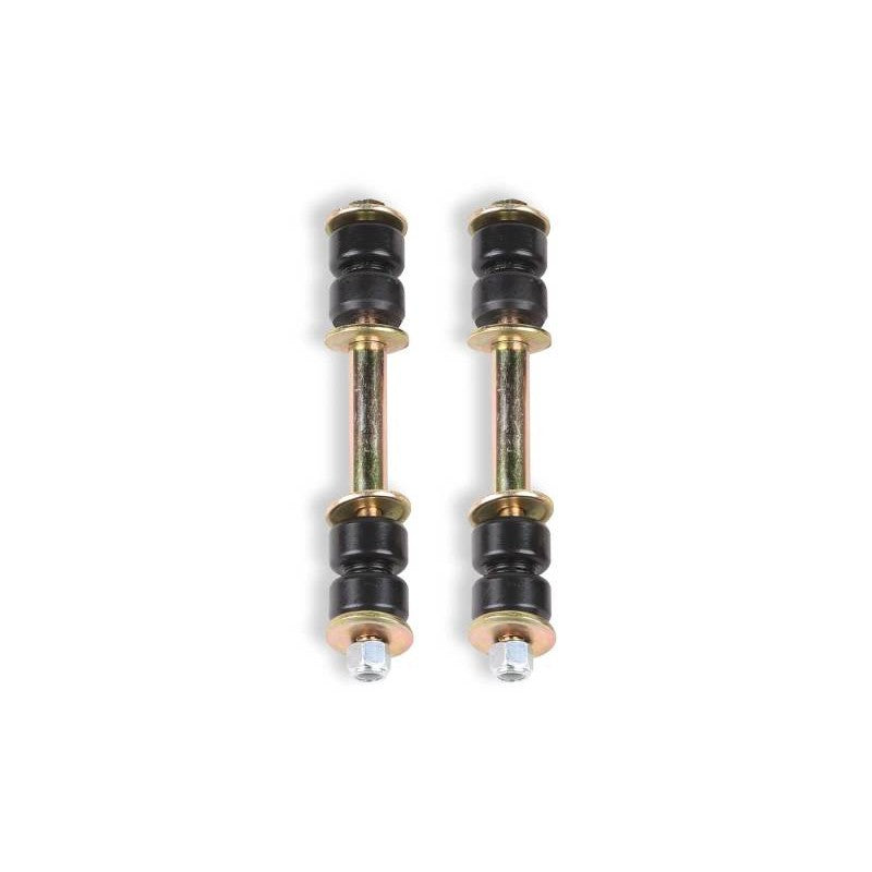 Fabtech FTS91001 front sway bar end links with offset ends and urethane bushings for lifted GM trucks.