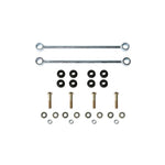 Fabtech FTS22276 extended rear sway bar end links and installation hardware for 8-inch lifted Ford Super Duty trucks.