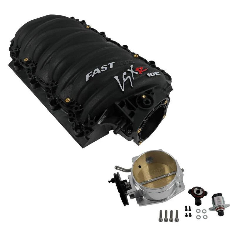 FAST LSXR black polymer 102mm intake manifold with Big Mouth billet throttle body for LS series engines