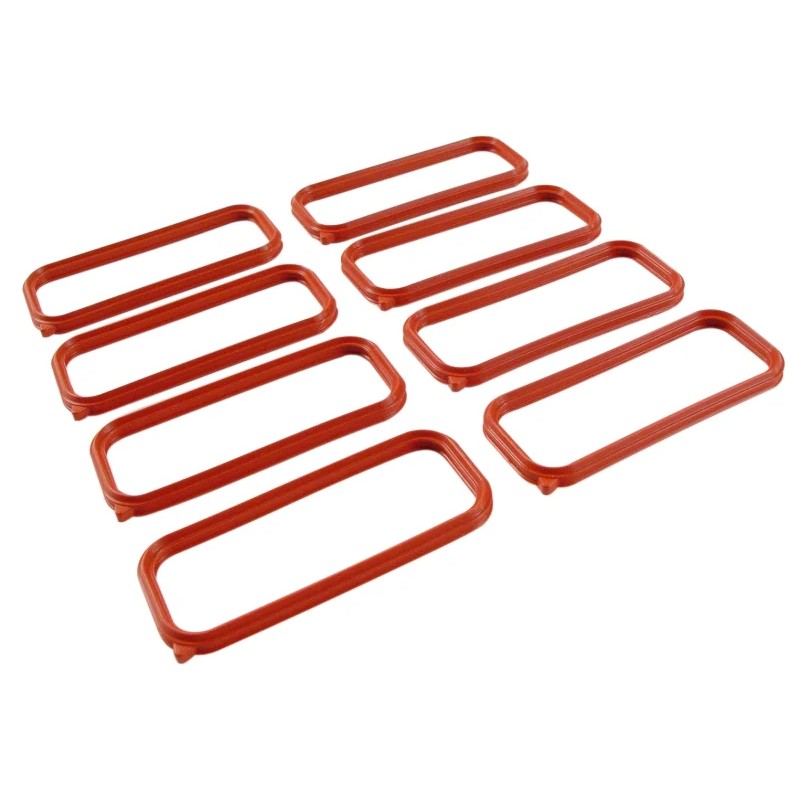 Set of eight orange FAST replacement intake port seals for LSX 92mm manifolds.