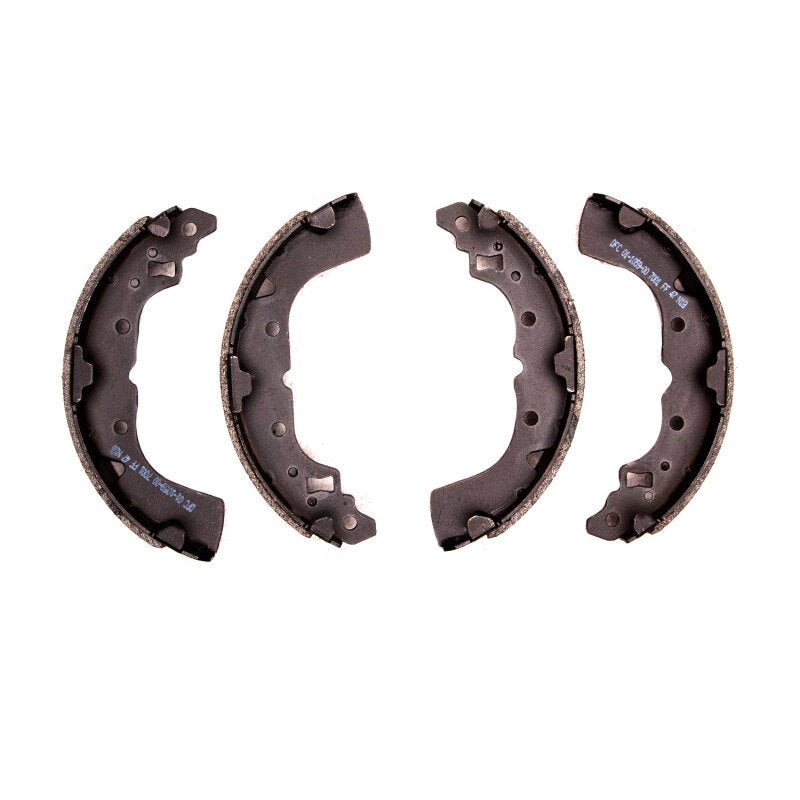 DFC Premium Service semi-metallic rear brake shoes with black anti-rust coating