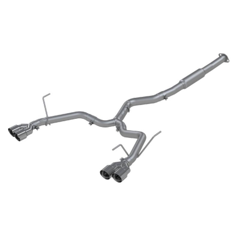 MBRP 3-inch dual split rear exit race exhaust system with polished 3.5-inch stainless steel tips for Subaru WRX STI.