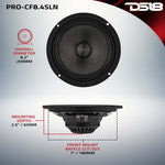 DS18 8" Shallow Mid-Range Loudspeaker - 4-Ohm, 200W RMS with Neodymium Magnet