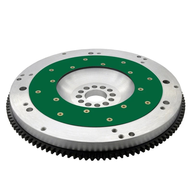 Fidanza 130381 lightweight aluminum flywheel with 1050 steel ring gear and replaceable friction plate.