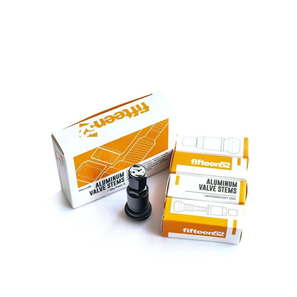 Set of four Fifteen52 aluminum valve stems with matching caps.