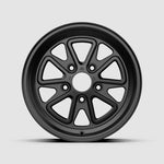 Fifteen52 Outlaw 001 multi-spoke wheel in Asphalt Black finish with 5x130 bolt pattern and 71.6mm hub bore.