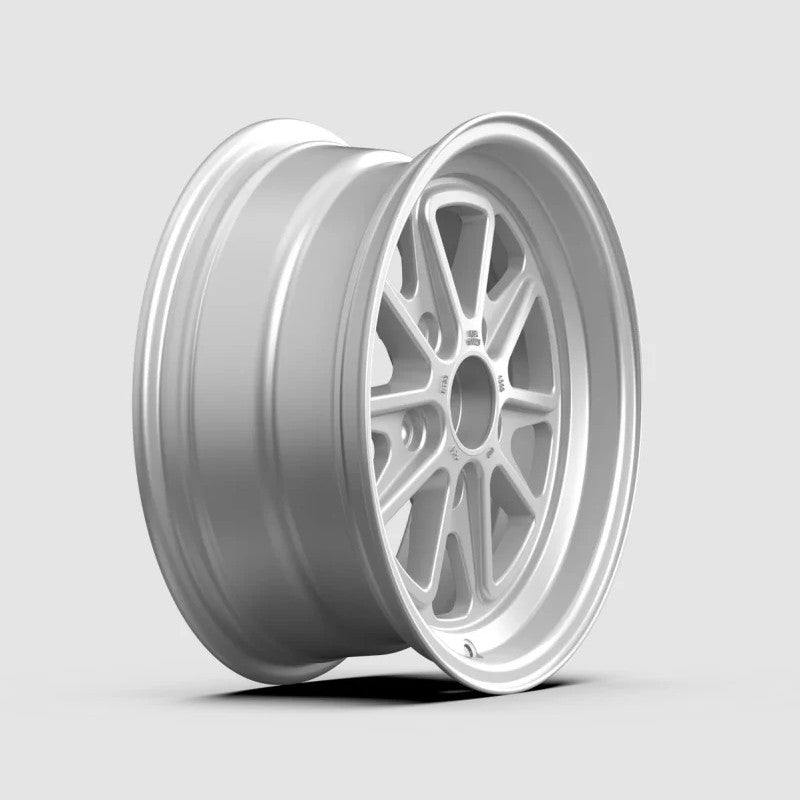 Satin Silver fifteen52 Outlaw 001 mesh wheel with 16x8 dimensions and 5x130 bolt pattern.