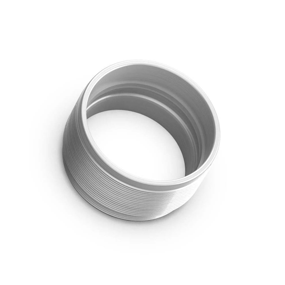 Fifteen52 Super Touring wheel center snout in anodized silver finish with satin clear cover plate.