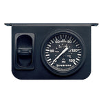 Firestone single analog gauge pneumatic air control panel with 0-150 psi display and manual toggle switch.
