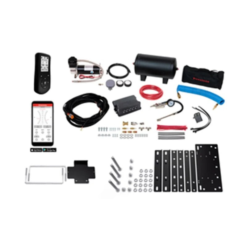 Firestone Air Command Extreme dual-path air compressor kit with 150 PSI compressor, ECU, and wireless remote.