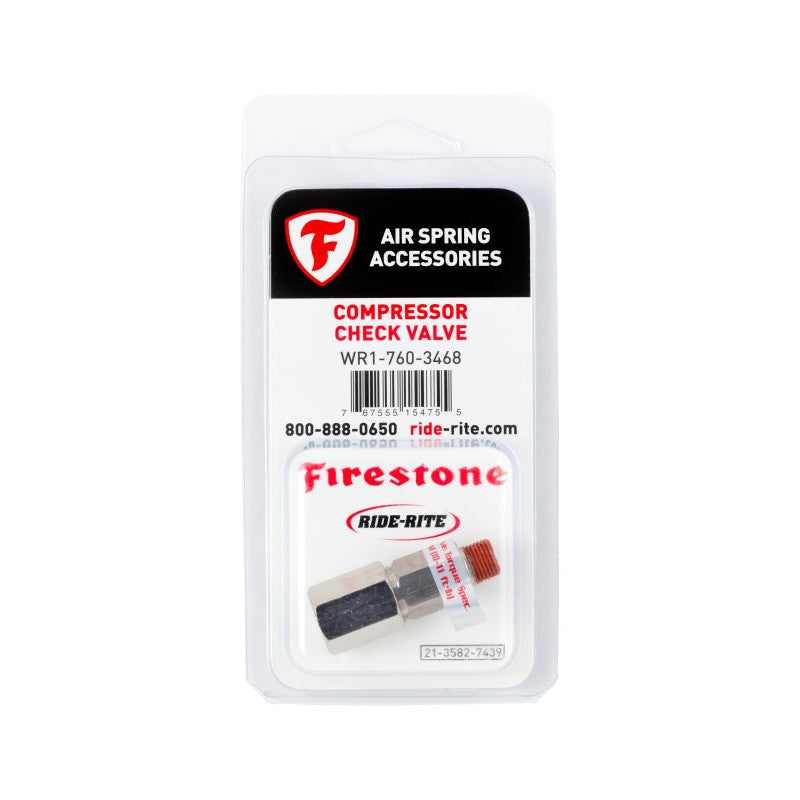 Firestone Air-Rite Air Command compressor check valve with 1/8 inch NPT male and female threaded ends.