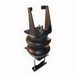 Firestone Ride-Rite rear air helper spring kit featuring rubber bellows, mounting brackets, and air line hardware.
