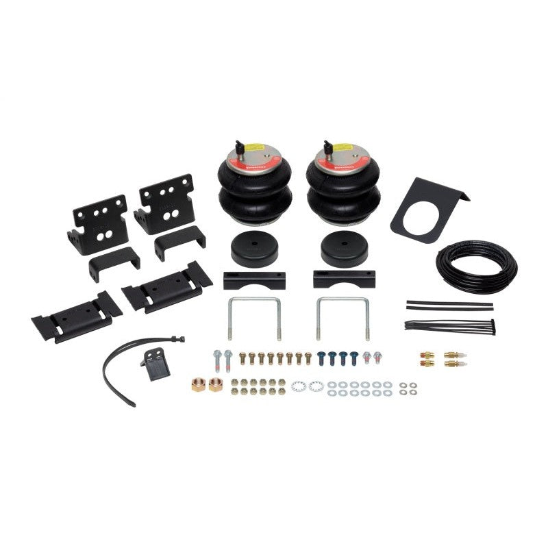 Firestone Ride-Rite RED Label Extreme Duty rear air spring bellows and heavy-duty steel mounting brackets.