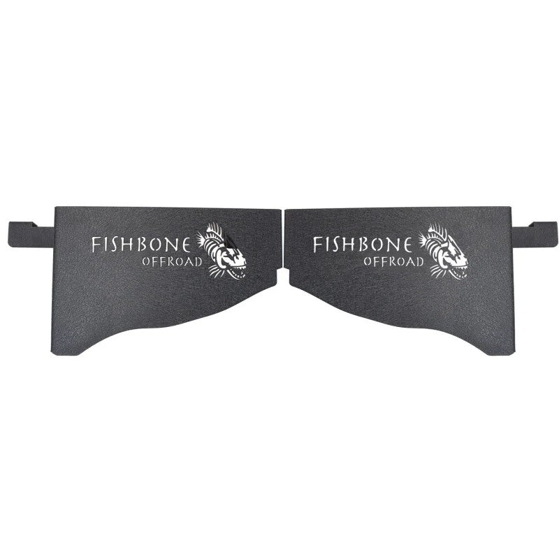 Pair of black textured powder-coated steel wheel well storage bins for 2007-2018 Jeep Wrangler JK 2-Door.