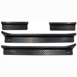 Fishbone Offroad FB15111 black TPU door sill entry guards for 2018-2025 Jeep Wrangler 4-Door JLU.