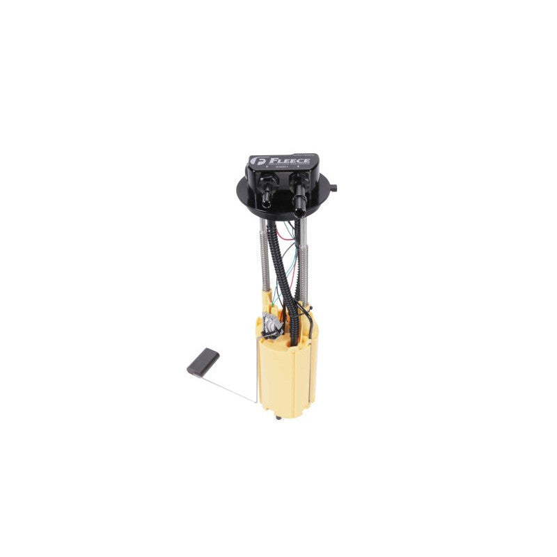 Fleece Performance PowerFlo in-tank lift pump assembly with integrated fuel sending unit and level float.
