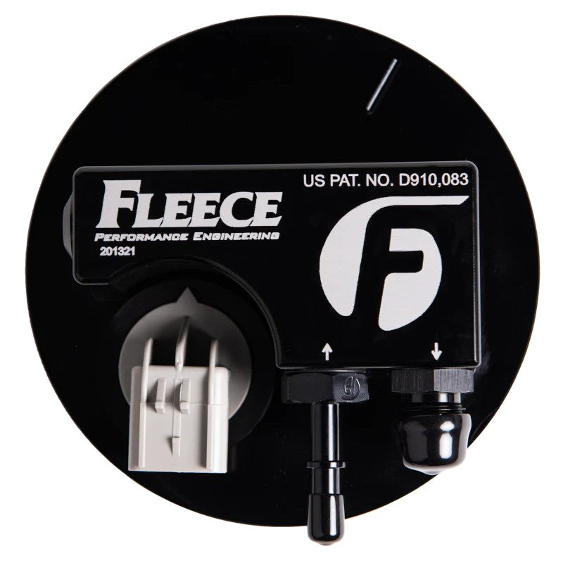 Fleece Performance SureFlo sending unit with billet aluminum cap and fuel level float for 2003-2004 Dodge Ram Cummins.