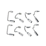 Fleece Performance set of eight silver high pressure fuel injection lines for 2004-2005 GM 6.6L Duramax engines.