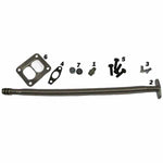 Fleece Performance S300 and S400 turbo installation kit featuring T4 gasket, heavy-duty studs, and cooling system plugs