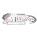 Fleece Performance grid heater and intake upgrade kit with gaskets, labeled hardware, and booted electrical cables.