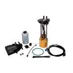 Fleece Performance PowerFlo in-tank lift pump assembly and frame-mounted fuel filter housing for Ford Powerstroke.