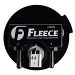 Fleece Performance SureFlo sending unit with billet aluminum cap, fuel float, and universal -8 AN ports.