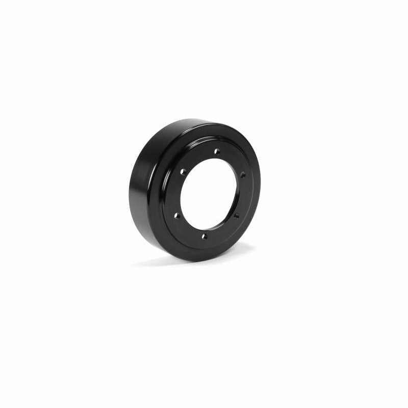 Fleece Performance black anodized billet aluminum fan drive pulley for 2013-2018 Ram 2500 and 3500 Cummins engines.