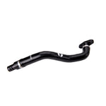 Fleece Performance turbo drain kit featuring a black silicone hose and black anodized billet aluminum fittings.