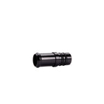Black anodized 6061 aluminum Fleece Performance Cummins turbo drain adapter with dual O-rings for 7/8 inch hose.
