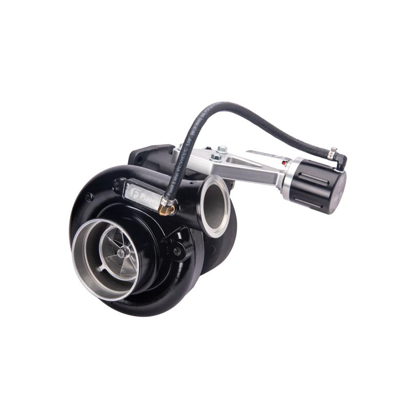 Fleece Performance Cheetah HX35 Turbocharger featuring a 63mm FMW compressor wheel and Inconel turbine.