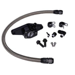 Fleece Performance 12V Coolant Bypass Kit with stainless steel braided line and AN O-ring fittings for Cummins engines.