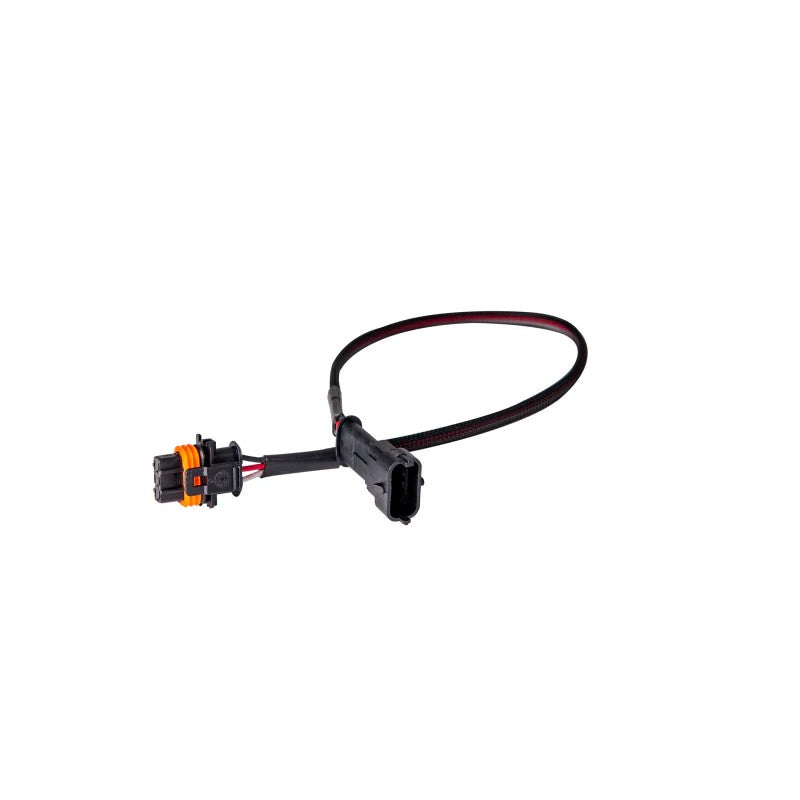 18-inch Fleece Performance rail pressure sensor extension harness with factory-style connectors and protective looming.