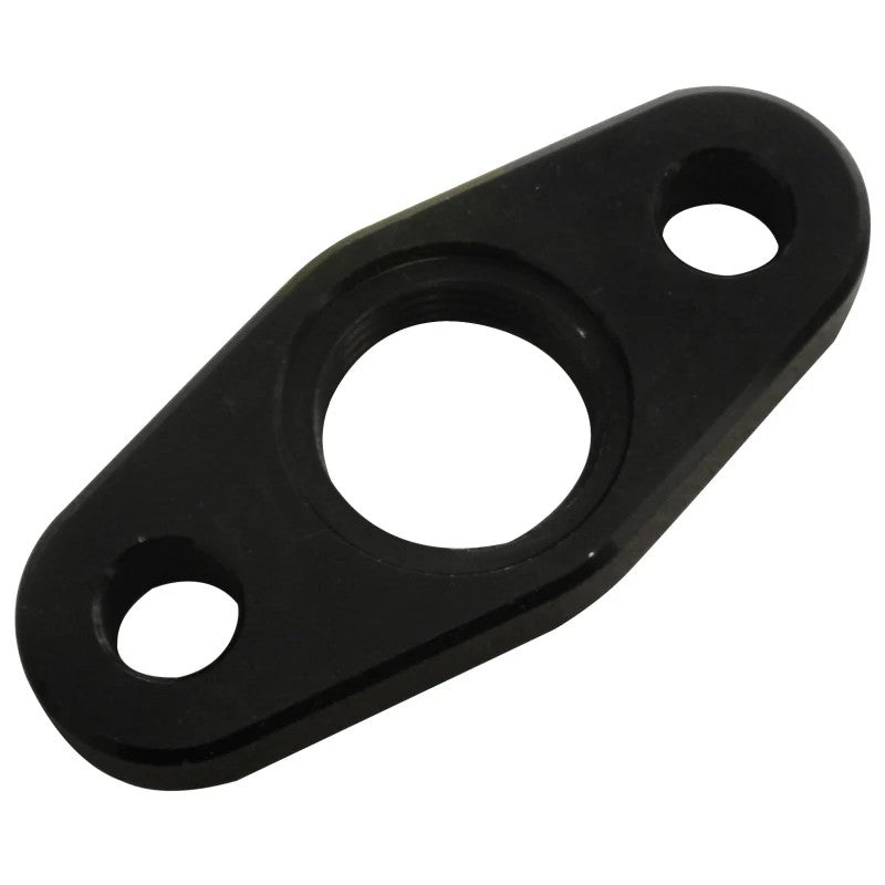 Fleece Performance 20 inch braided stainless steel turbo drain tube with black anodized aluminum fittings and hardware