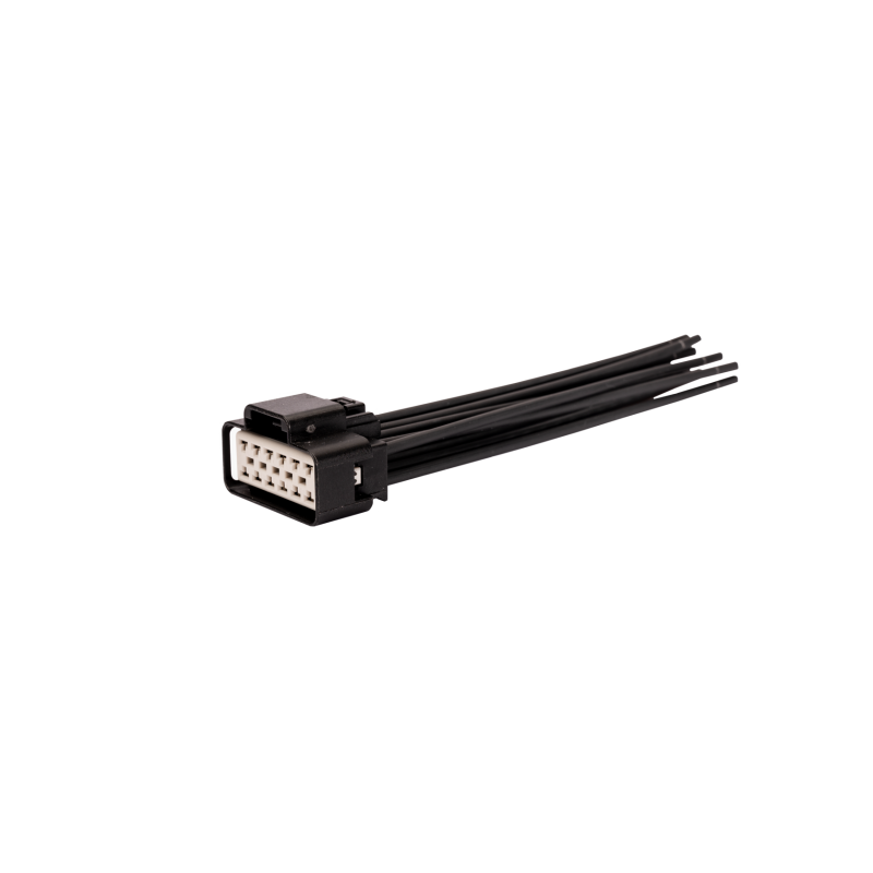 Fleece Performance heated seat module wiring pigtail with multi-pin connector and heat-shrink butt connectors