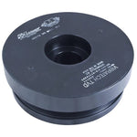 Fluidampr black zinc finished steel externally balanced harmonic damper for 6.6L GM Duramax engines with timing marks.