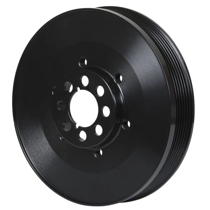 Fluidampr 651211 internally balanced viscous damper in black zinc finish with timing marks for Audi V6 engines.
