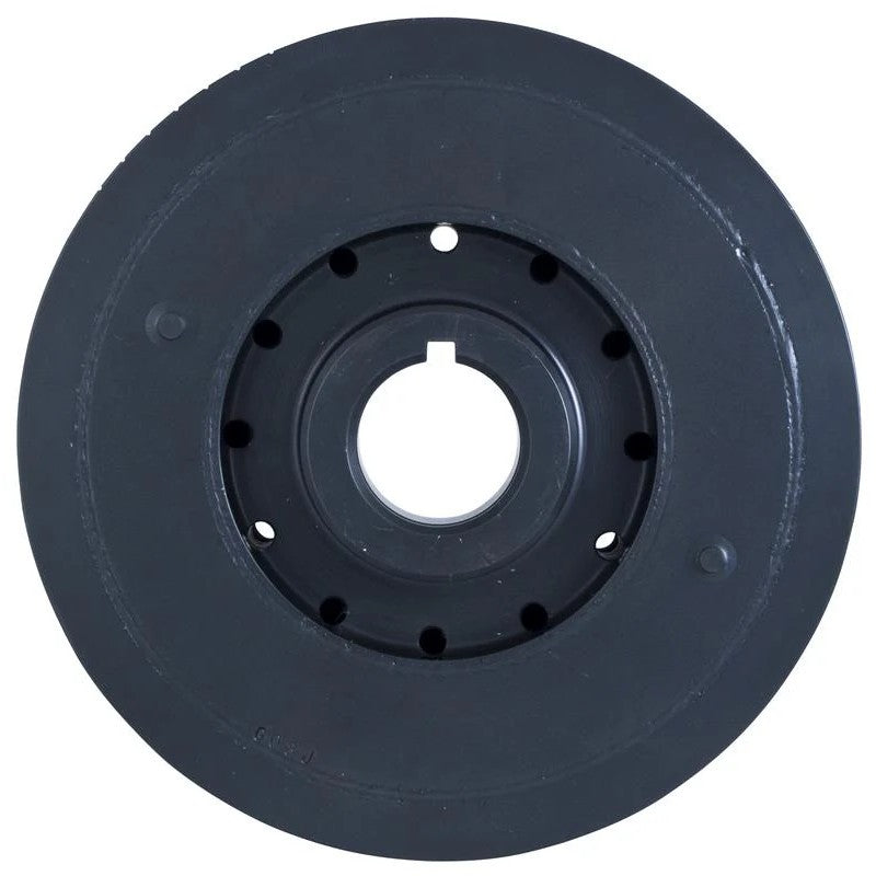 Fluidampr steel internally balanced performance damper with black zinc finish and engraved timing marks for Nissan RB26DET