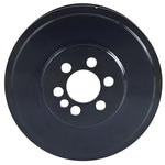 Fluidampr 551211 black steel viscous harmonic damper with 6-bolt mounting holes and engraved timing marks.
